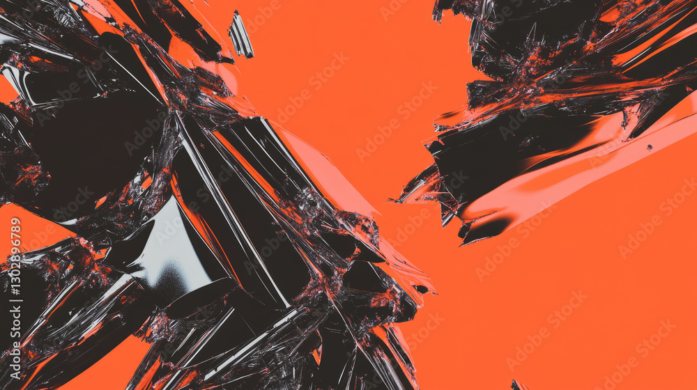 Poster Dynamic abstract design with fragmented geometric shapes on vibrant background