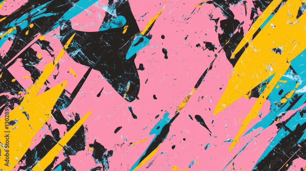 Poster abstract artistic background with fragmented shapes and vibrant colors