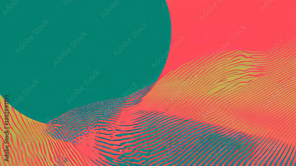 Poster modern abstract design with geometric lines and vibrant colors