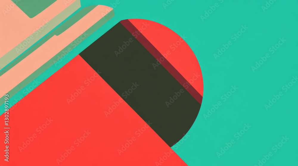 Poster Abstract geometric design with sharp lines and bold colors for modern decoration