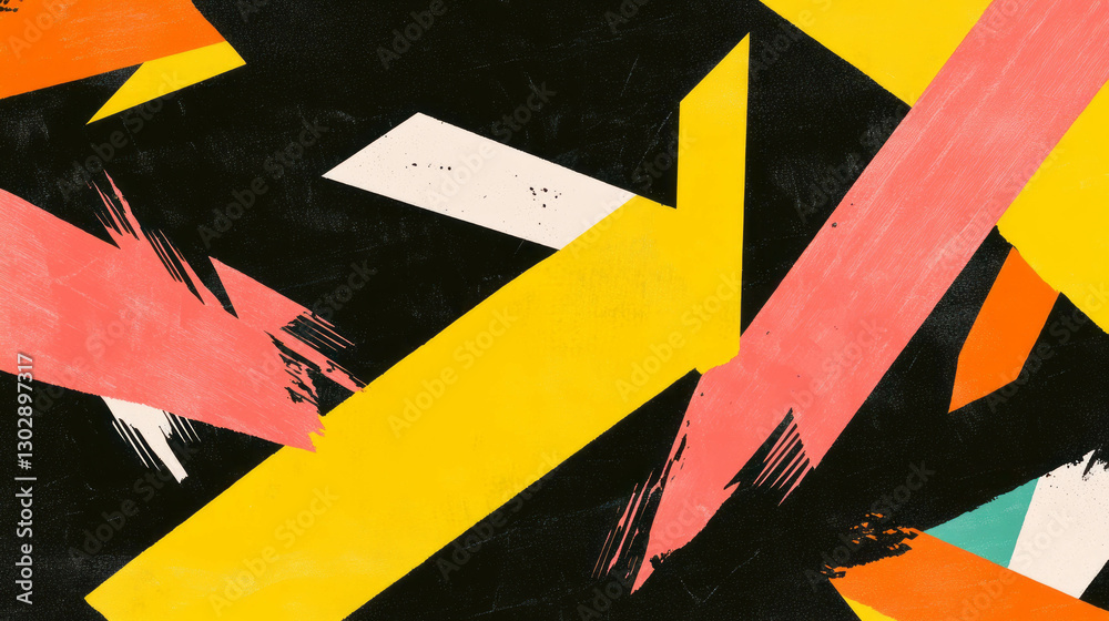 Poster abstract geometric design with bold lines and vivid colors