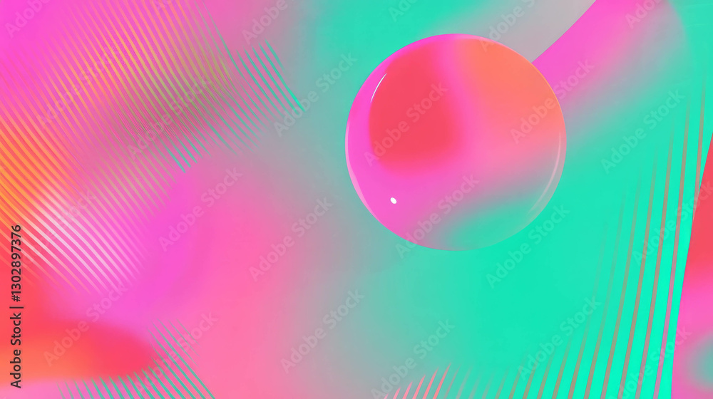 Poster Colorful abstract background with geometric patterns and vibrant gradient