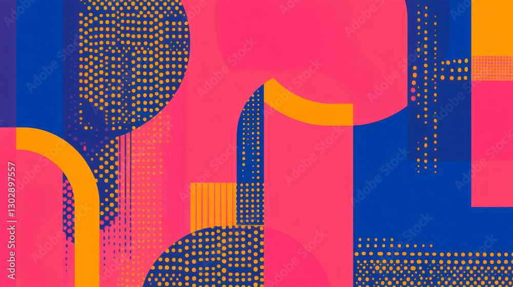 Aufkleber vibrant abstract background with overlapping geometric shapes for modern design