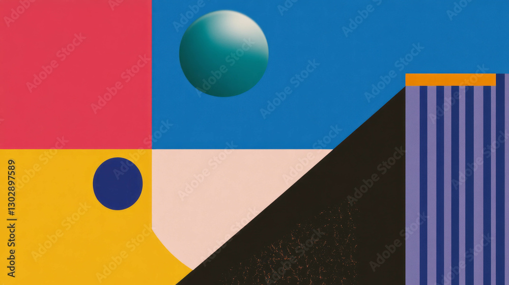 Poster modern geometric abstract art with overlapping shapes for creative design