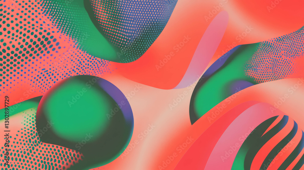 Poster Abstract geometric background with overlapping shapes in vibrant colors