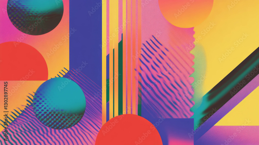 Poster colorful abstract background with overlapping geometric shapes for modern design
