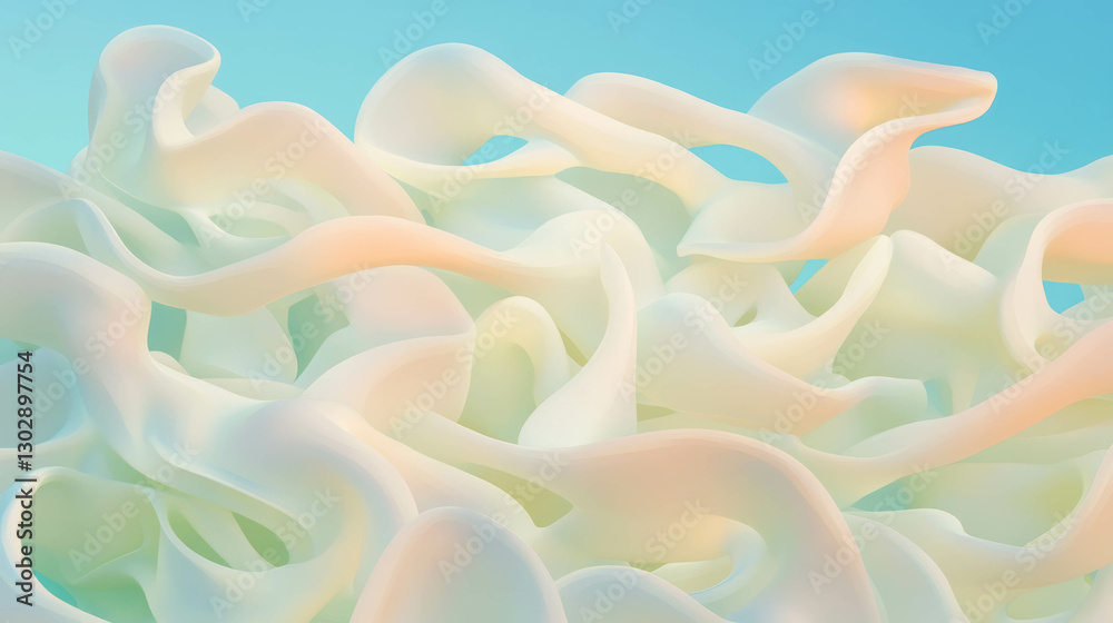 Poster abstract fluidity in interconnected geometric waves background design