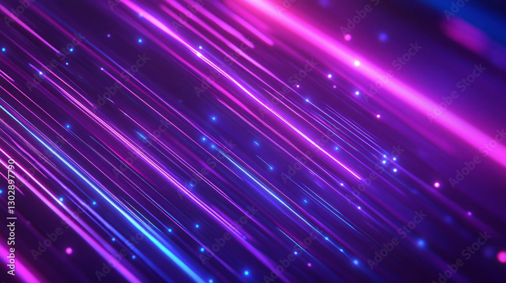 Poster vibrant abstract background with intersecting neon lines and glowing particles