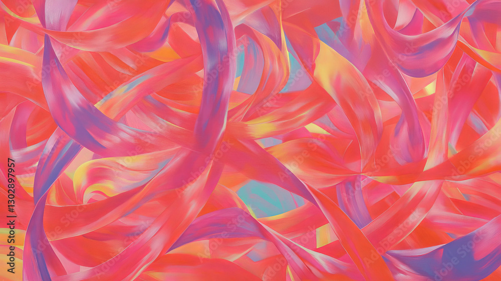 Poster vibrant intertwined ribbons abstract background for modern design projects