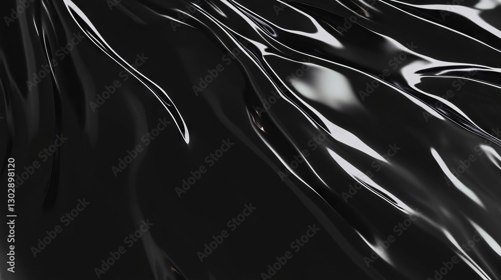 Aufkleber Liquid mercury texture abstract background with flowing metallic waves