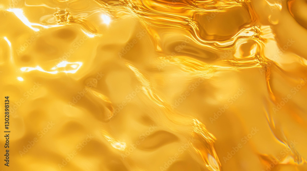 Poster liquid mercury textures in gold hues - abstract background for design