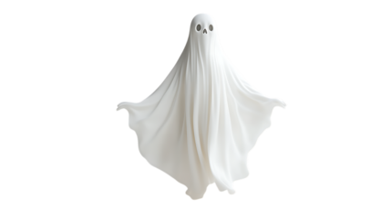 Spooky white ghost figure, Halloween concept