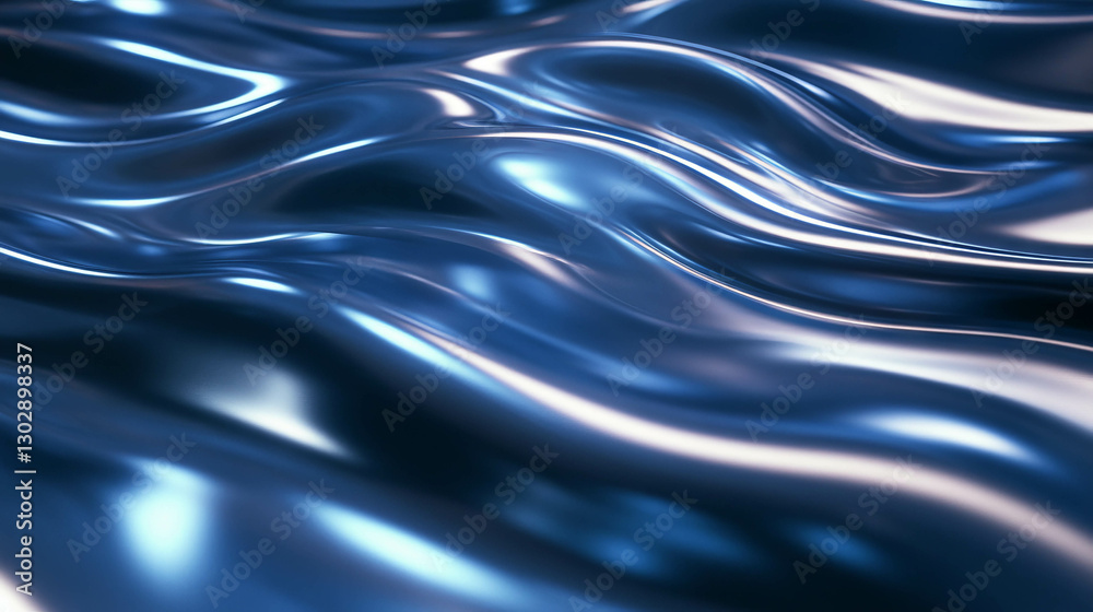 Poster abstract liquid metal textures with a smooth metallic surface design