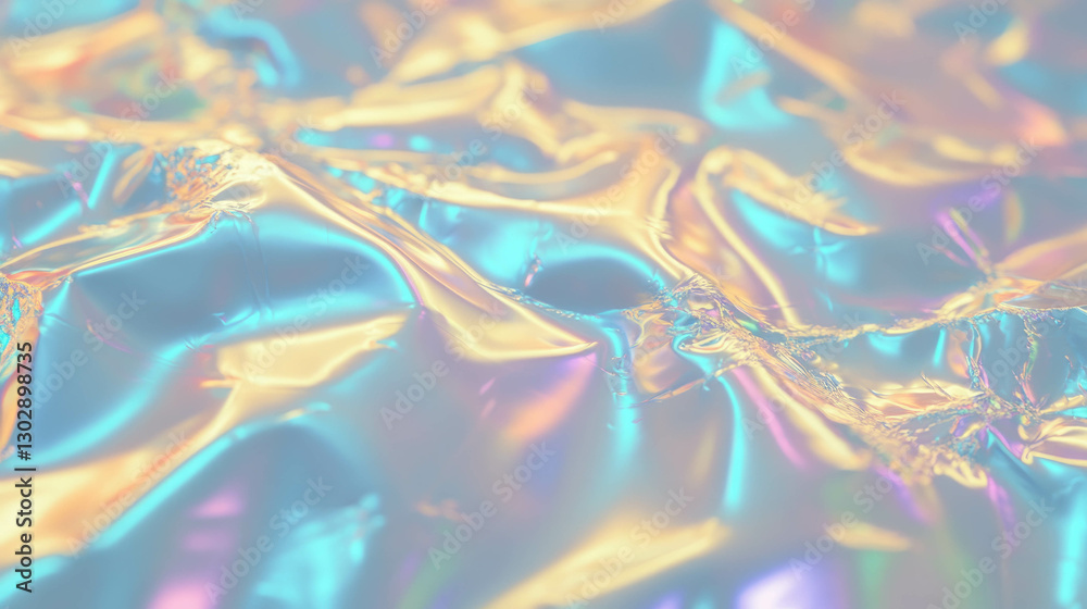 Poster iridescent abstract background with metallic reflections for creative design