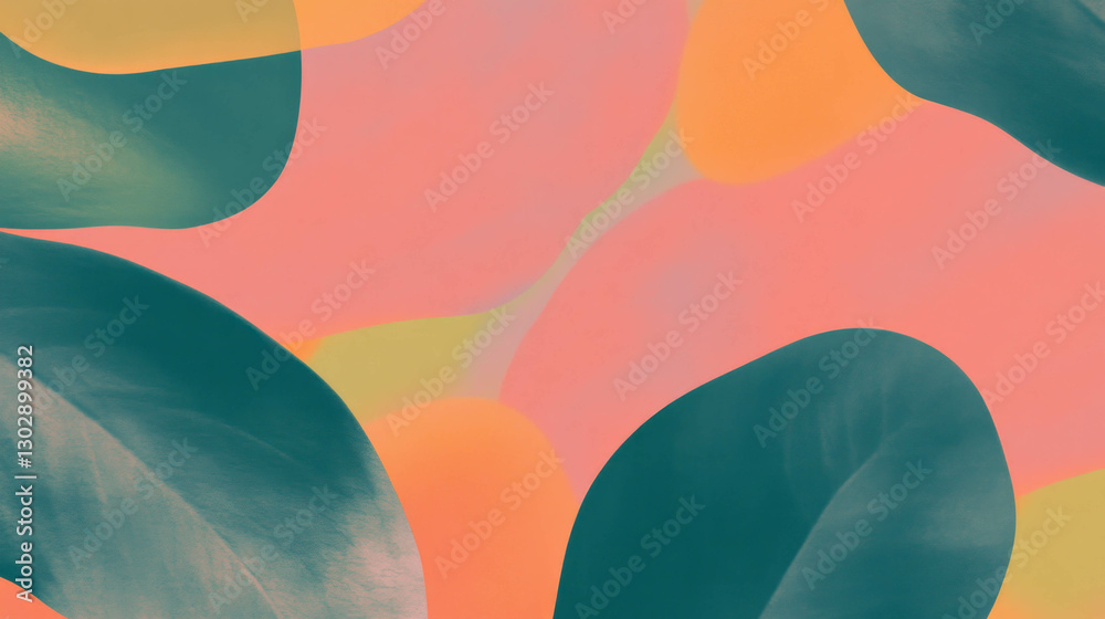 Poster organic abstract background with colorful fluid shapes for modern design