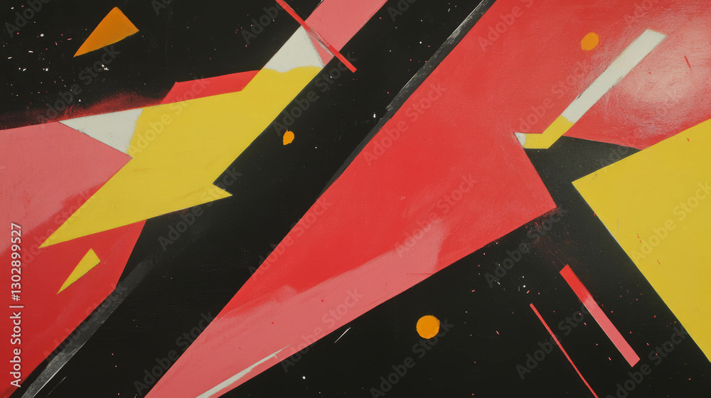Poster Dynamic abstract background with sharp geometric shapes in bold colors