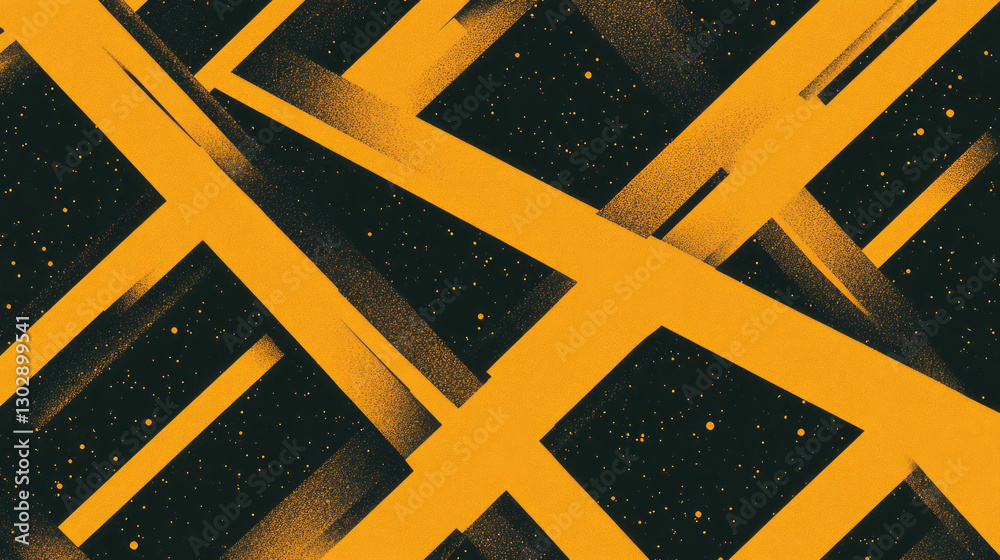 Poster Dynamic geometric abstract background with sharp lines and contrasting colors for modern design