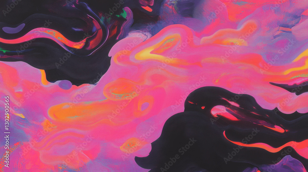 Poster Vibrant abstract swirl background with dynamic colorful clouds for creative design