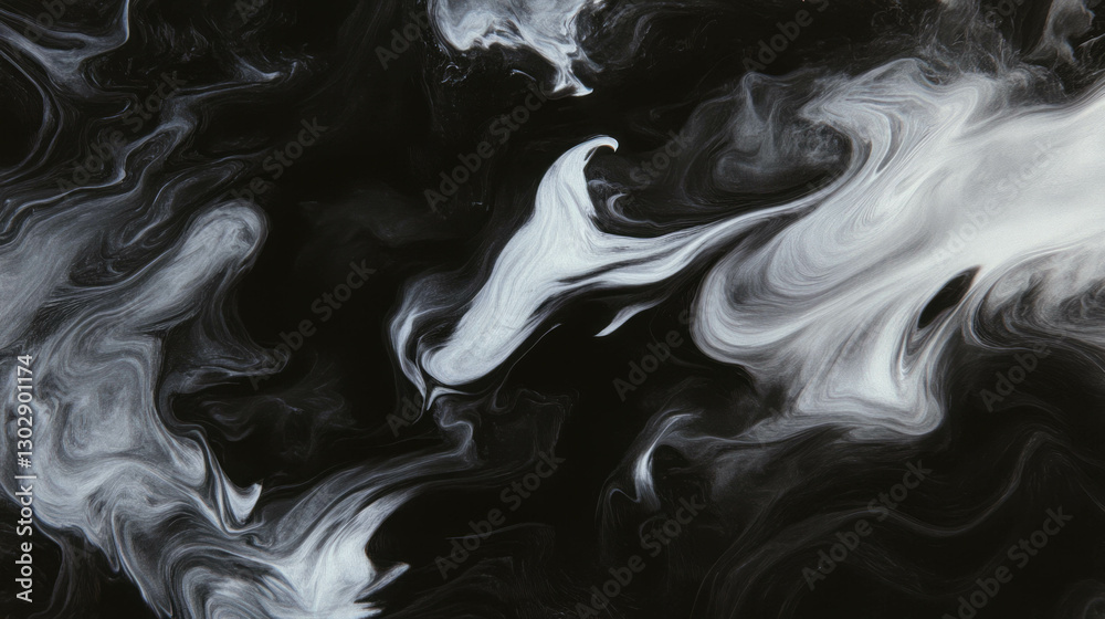 Poster Abstract swirling patterns of light with dark background for visual design and aesthetic projects
