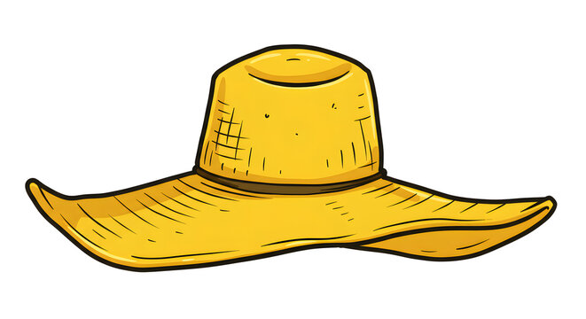 recommend clip art: Cartoon Yellow Sun Hat Illustration