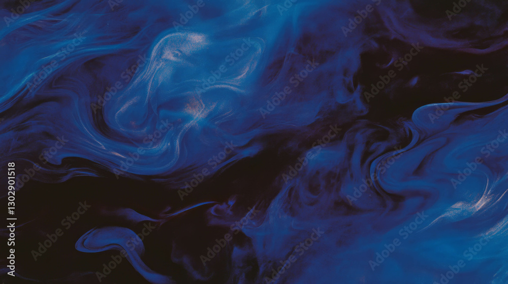 Poster mesmerizing abstract background with swirling blue and black smoke patterns