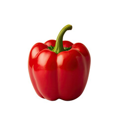 Fresh and Vibrant Red Bell Pepper Isolated on a White Background Showcasing Its Glossy Skin and Natural Shape