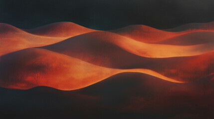 Abstract landscape of textured sand dunes at sunset
