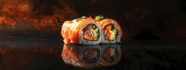 Naklejka premium Luxury Sushi with Premium Ingredients