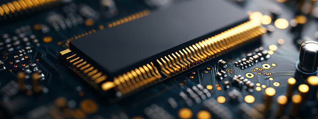 High-Tech RAM Module in Extreme Close-Up