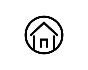 Fototapeta premium Home icon outline logo. House line icon symbol. Thin line house logo icon.