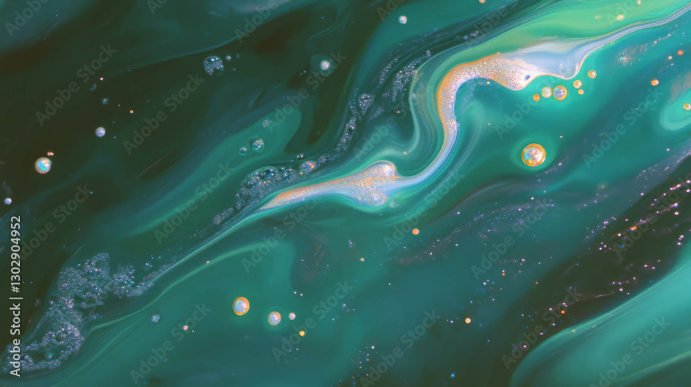 Poster Abstract deep teal liquid texture with swirling patterns