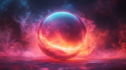 Fototapeta premium colorful gradient sphere on vibrant abstract background