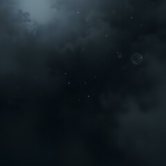 Mysterious Foggy Nebula with Stars in Deep Space