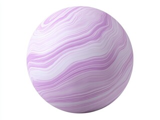 A smooth, marbled lavender sphere with swirling patterns, ideal for design use