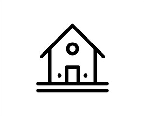 Home icon outline logo. House line icon symbol. Thin line house logo icon.