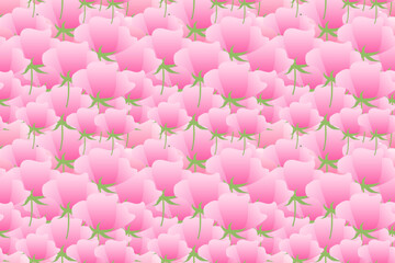 Spring seamless pattern with sakura flowers. Floral pink background with petals. Vector illustration for banners, social media, cards