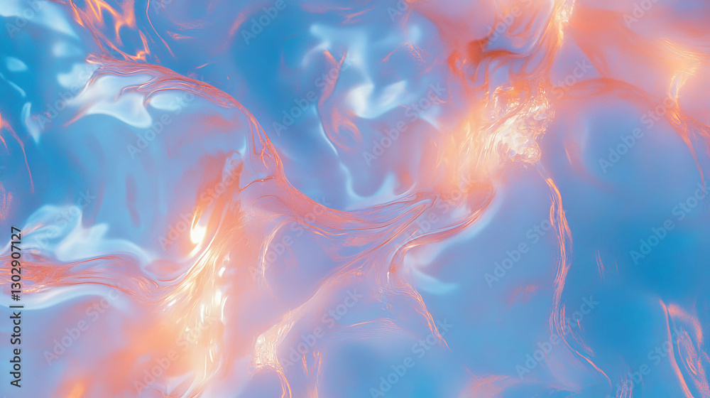 Poster abstract liquid nitrogen texture with soft hues and gentle swirls