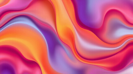 Obraz premium Abstract, flowing waves in vibrant colors like pink, red, and purple, creating a dynamic and modern visual effect.
