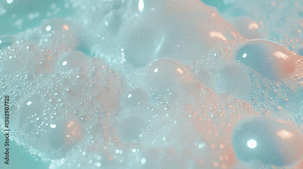 Poster close up of creamy milk texture with small bubbles for design or background use