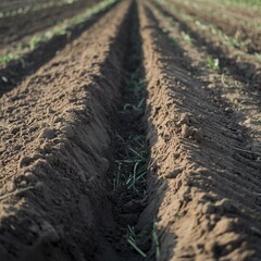 plowed field in spring