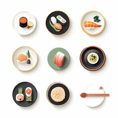 Elegant Assortment of Exquisite Sushi and Traditional Japanese Dishes