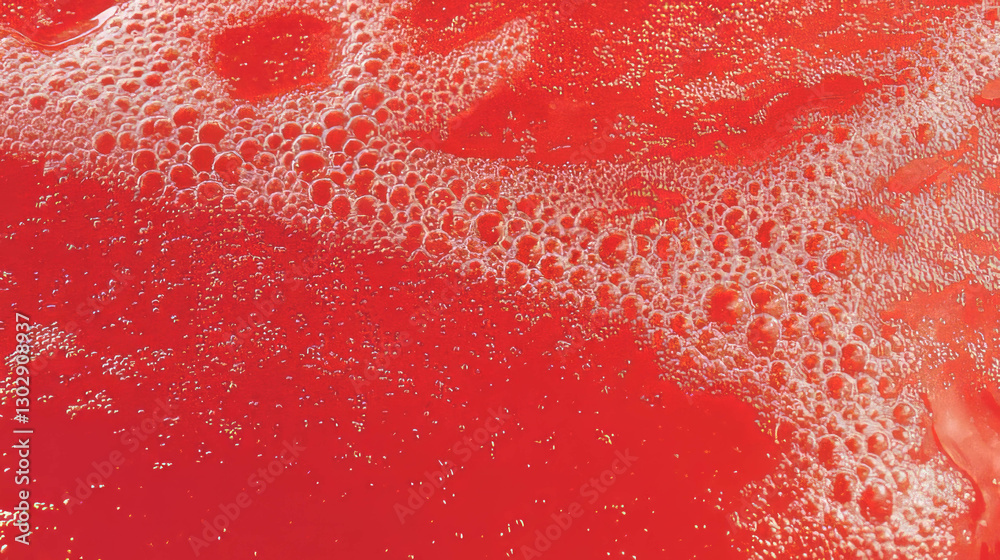 Poster vibrant red cherry texture with bubbles for fresh food design and background