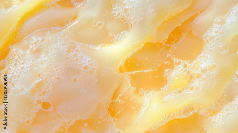 Poster Elegant and clean texture of close-up clear lemon surface with bubbles