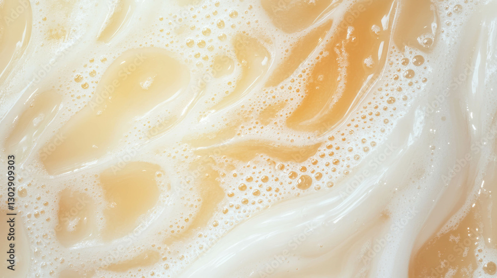 Aufkleber elegant and clean texture of cream soda surface with bubbles in close up