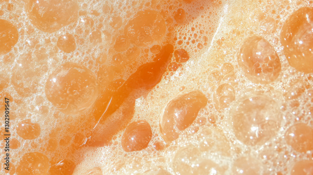 Poster elegant and clean texture of close-up ginger ale bubbles for refreshing beverage design