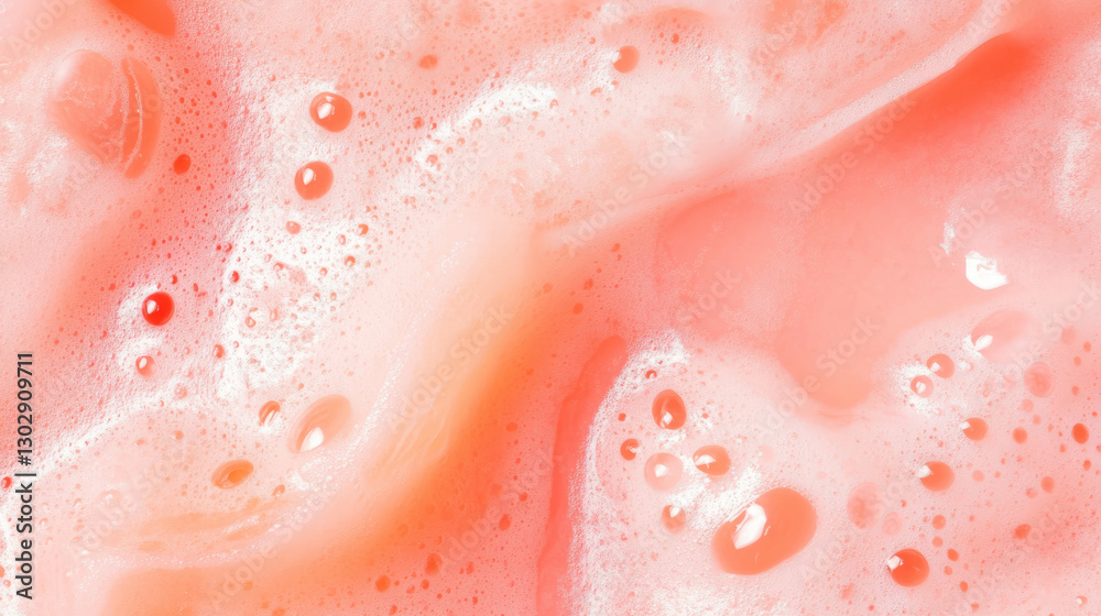 Poster elegant and clean close-up texture of guava soda bubbles