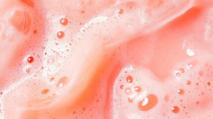 Fototapeta premium Elegant and clean close-up texture of guava soda bubbles