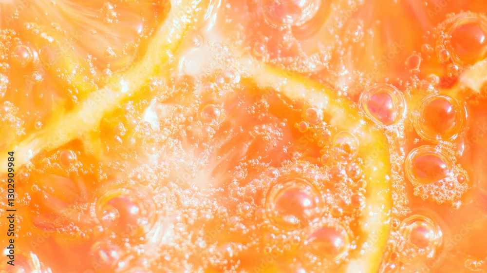 Poster Elegant and clean citrus close-up with sparkling texture for creative design