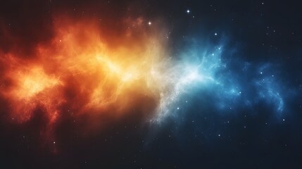 Naklejka premium Cosmic Nebulae Clash in Deep Space