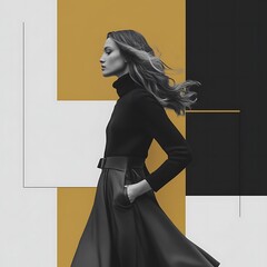an elegant lookbook cover for a high-end fashion brand
